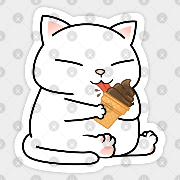 Chubby Cat Chocolate Ice Cream Sticker by Takeda_Art